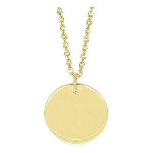 Geelgouden ketting  met rondje 10mm