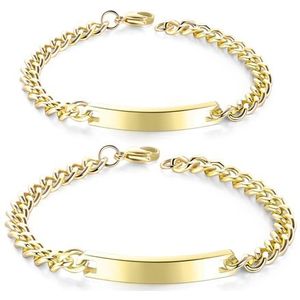 Goud stalen koppel armbanden set