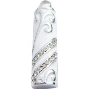 RVS ashanger sierlijk wit met steentjes