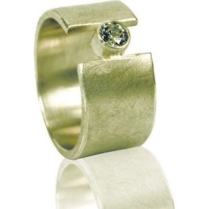 Gouden asring met steen 717