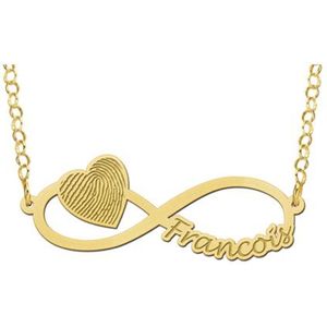 Gouden infinity sieraad met vingerafdruk Names4ever