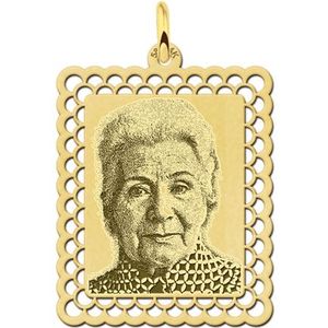 Rechthoekige gouden fotohanger met sierlijke rand
