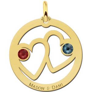 Gouden hart hanger met geboortesteen