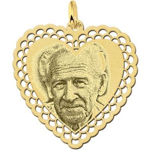 Sierlijke gouden hart hanger met foto