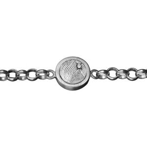 Vingerafdruk armband zilver met zirkonia