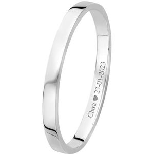 Slavenarmband zilver vlak 6 mm