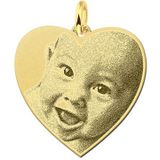 Gouden ketting met foto hanger hart
