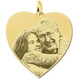 Gouden ketting met foto hanger hart