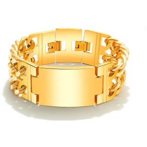 Stoere - Brede - Zwart - Stalen Armband - Glans Afgewerkt - Graveren Optie