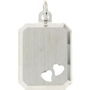 Zilveren ketting hanger met twee hartjes