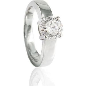 Zilveren ring met gesloten askamer en 7mm ronde zirkonia