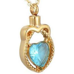 RVS ashanger goudkleurig met blauw