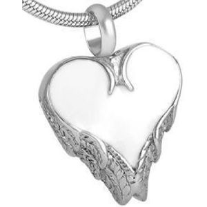 RVS ashanger engelenhartje wit