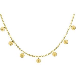 Gouden naamketting met ronde letter bedels