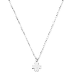 Zilveren collier klaver ketting