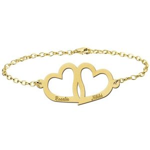 Gouden Armband met dubbel hart