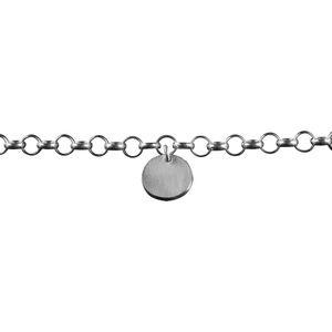 Zilveren armband met askamer achter ronde hanger