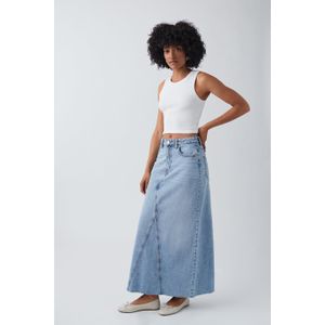 Vintage long denim skirt
