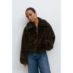 Faux fur collar jacket