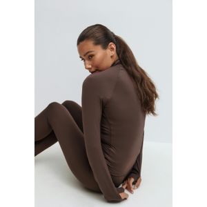 Slim fit sweatjack met opstaande kraag, model 'Yoga'