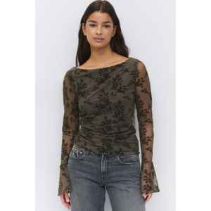 Floral flare sleeve top