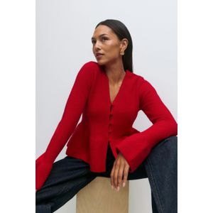 Knitted peplum cardigan