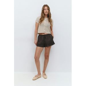 Embroidery poplin shorts
