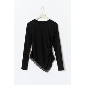 Asymmetric lace detail top