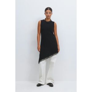 Asymmetric lace detail tunic