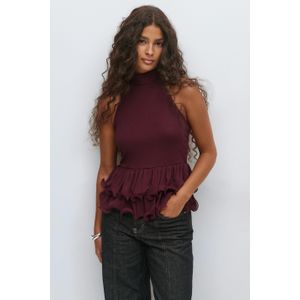 Halterneck ruffle top