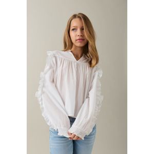 Y buttoned frill blouse
