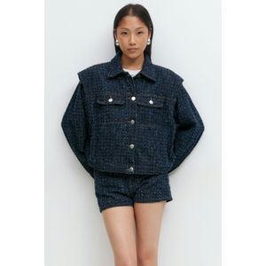 Denim Jas - Blauw - Tweed - Lange Mouwen - Overmaatse Pasvorm