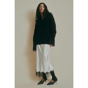 V-neck knitted wool sweater