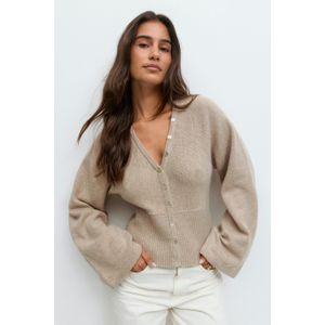 Fitted waist knitted cardigan
