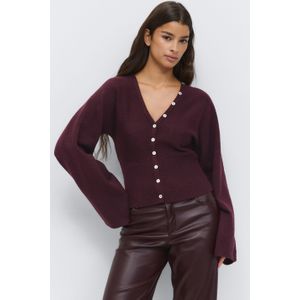 Fitted waist knitted cardigan