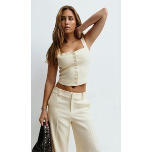 Corset - Crèmekleurig - Topje - Met Brede Schouderriemen - Nauwsluitende Pasvorm