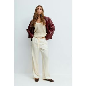 Drawstring satin trousers