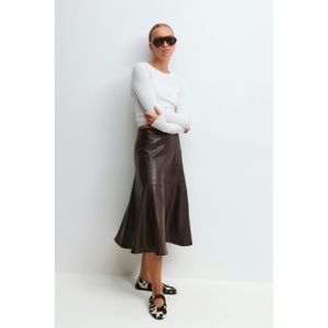 Pu midi skirt