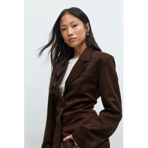 Faux suede blazer