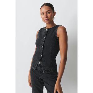 Tailored denim vest