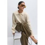 Gebreide pullover met platte kraag en knoopsluiting