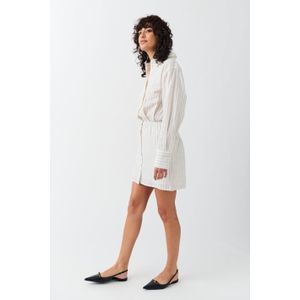 Linen blend shirt dress