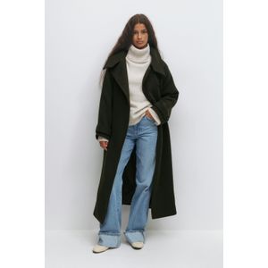 Belted wool blend coat