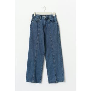 Wide petite front seam jeans