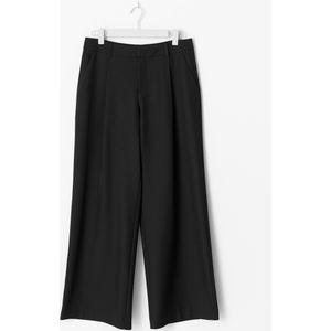 Wide fit stoffen broek met bandplooien