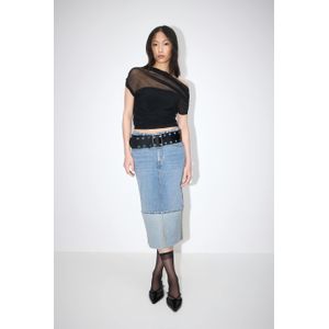 Remade fold up denim skirt
