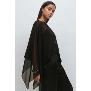 Sheer asymmetric poncho