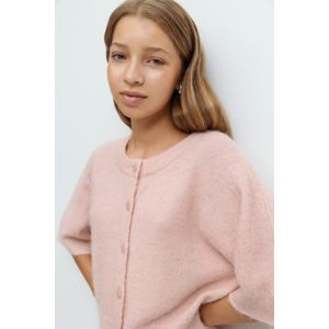 Y knitted short sleeve top