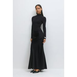 Draped satin maxi dress
