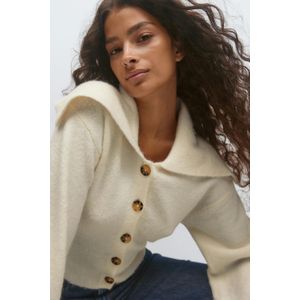 Ribbed waist knitted cardigan